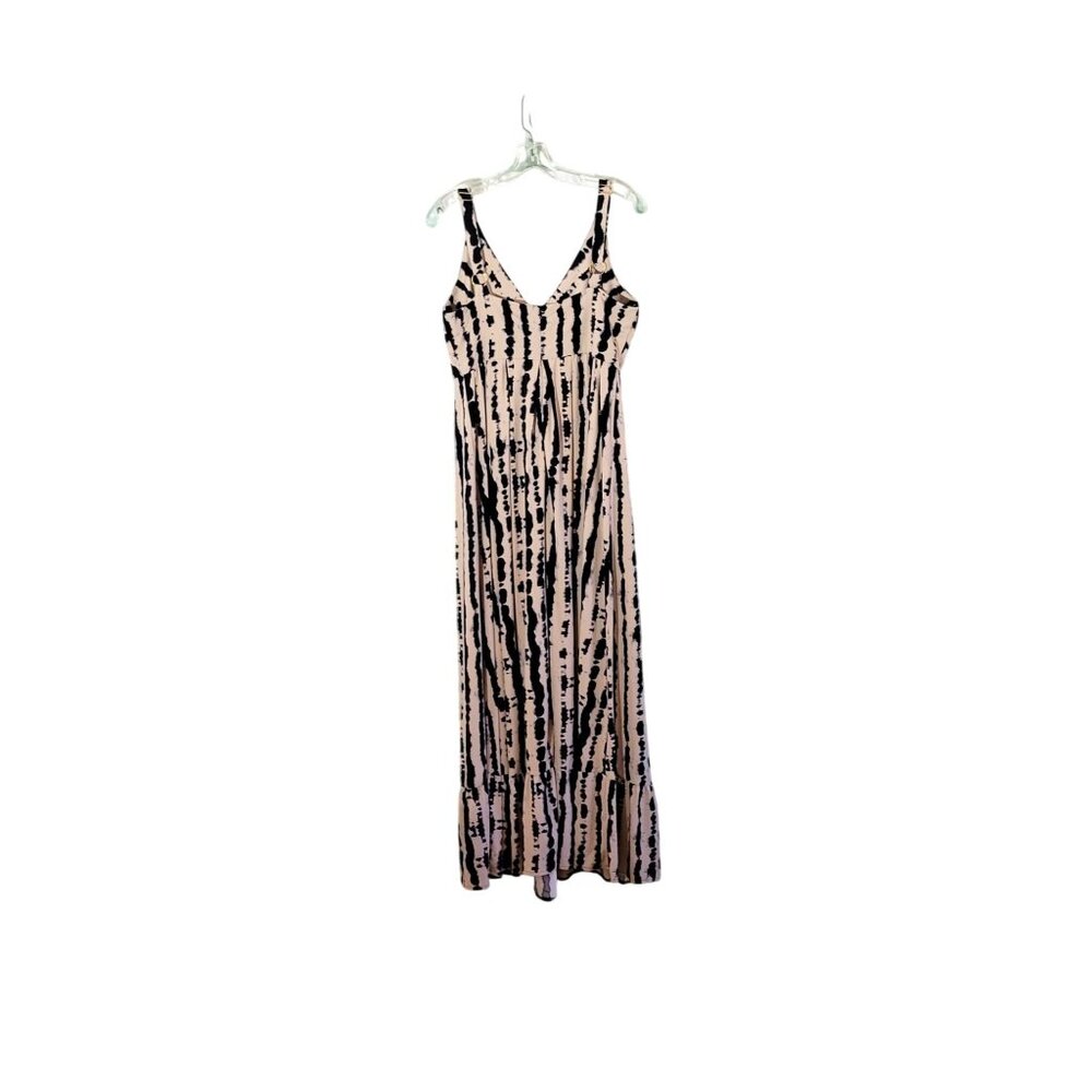 Tahari Tie-Dye Maxi Dress With V-Neckline & Spaghetti Straps Size Medium - Picture 2 of 4